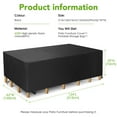 thumbnail image 2 of GARPROVM 124" x 63" x 29" Black Patio Furniture Set Cover, Waterproof, 2 of 9