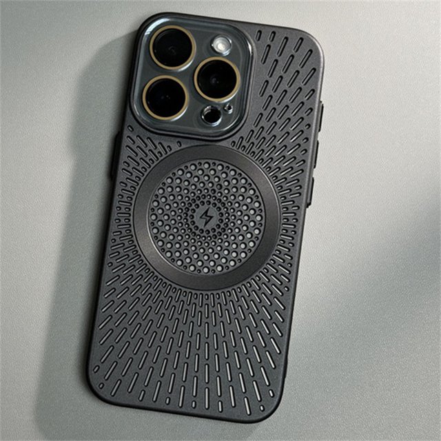Magnetic Heat Dissipation PC Case For iPhone 16 15 14 13 12 Pro Max Titanium Lens Protector Funda For iPhone 16 15 14 Plus Cover Black for iPhone 13