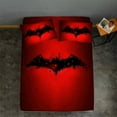 thumbnail image 2 of Gusuhome Boys Bats Fitted Sheet Set Superhero 3D Printing Bedding Set Queen for Teens 2 Piece (1 Deep Pocket and 1Pillowcases) Microfiber Bed Sheet Set for Kids and Man Red Black, 2 of 6