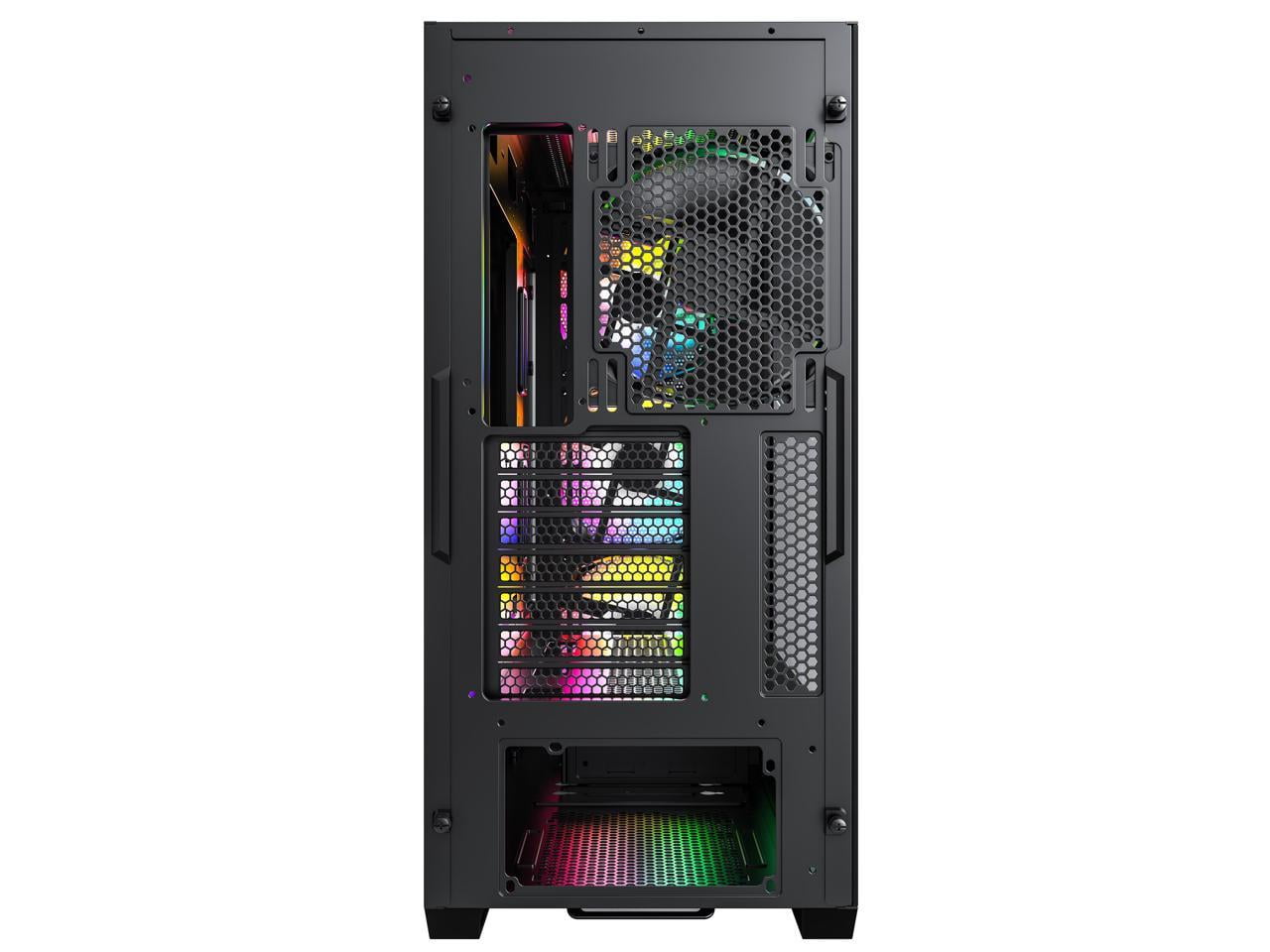 Montech E-ATX Mid Tower Computer Case with ARGB Fans, Black