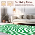 thumbnail image 2 of Flatwoven High Traffic Area Rug, Contemporary Artistic Waves in Elegant Green and Crisp White, Non Slip, Stain Resistant, Washable Area Rugs for Living Room, Bedroom(Green, 8X10), 2 of 8