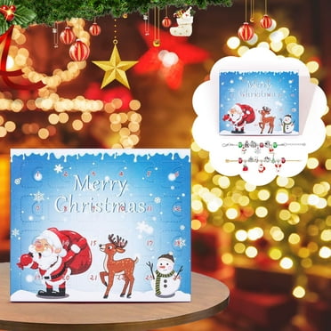 Gcvizuso Christmas Calendar, Advent Calendars, 24 Day Countdown Christmas Calendar Gift Box Set DIY Beaded Christmas Gift