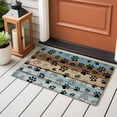 thumbnail image 4 of 2x3 Ft Entryway Area Rug, Cute Dog Claws Kitchen Rug Runner Washable Floor Mat, Farmhouse Blue Wooden Puppy Pawprints Non Slip Indoor Door Mat Throw Carpet for Bathroom Living Room Bedroom, 4 of 8
