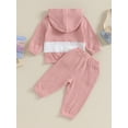 thumbnail image 4 of Bagilaanoe 2pcs Baby Girl Boy Pants Set Toddler Contrast Colors Long Sleeve Hoodie Sweatshirt Tops + Trousers 6M 12M 18M 24M 3T 4T Kids Casual Clothes, 4 of 8