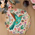 thumbnail image 3 of Turquoise Birds Round 13 Inch Placemats Set of 8, Retro Farmhouse Colorful Flowers Herbs HeatResistant Non Slip Place Mats for Dining Table, Wipeable Braided Kitchen Table Mats for Housewarming, 3 of 9