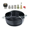 thumbnail image 2 of Manguera de extensión para lavadora de alta presión Limpiador de tuberías con conector rápido Fácil de usar 1/4 pulg. Nariz de botón Juego de tubería, 2 of 8