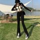 thumbnail image 2 of Pantalones vaqueros negros divididos para mujer primavera 2022 nuevos pantalones microacampanados ajustados y finos de cintura alta para fregar, 2 of 5