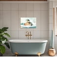 thumbnail image 2 of ZHONGYUTONG Sea Turtle Wall Art Bathroom Wall Decor Turtle in Bathtub Canvas Print Ocean Animal Pictures for Living Room Decor Framed (28.00" x 42.00"), 2 of 5