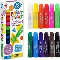TBC The Best Crafts Paint Sticks, 12 Count , Washable Non-toxic Paint Set for Kids