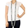 thumbnail image 3 of NYFASHION101® Silver-Tone Beaded Skinny Fishnet Infinity Loop Scarf - Silver, 3 of 4
