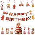 Birthday flag party decorations, fish tail flags, letter banners ...