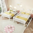 thumbnail image 3 of Harper & Bright Designs Detachable Bunk Bed Full Over Full with Drawers, Wood Bunk Bed Frame with Guardrail and Ladder, Separate into 2 Twin Beds, White, 3 of 16