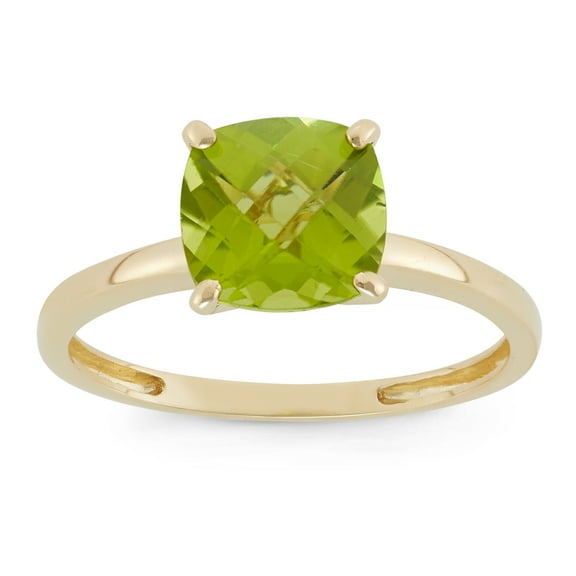 10k gold cushion cut gemstone ring