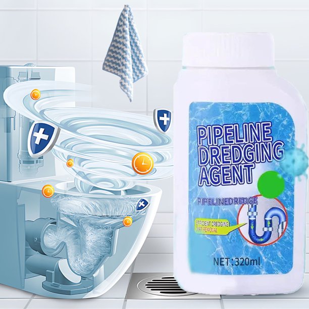 Limpiador de desatascos de agente de dragado | Potente abridor de desagües multifuncional de 320 ml para la eliminación rápida de lavabos, inodoros, desagües de pisos, obstrucciones de aceite