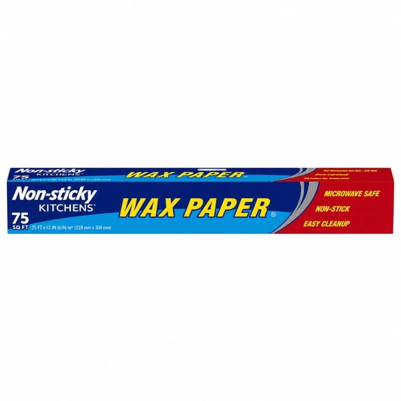 75 Sq Ft Wax Paper, BPA-Free Non-Stick Kitchen Paper Roll for Baking, Food Storage & Meal Prep, 1 Pack