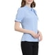 thumbnail image 4 of INSPIRAR CHIC Blusas de Verano para Mujeres de Color Sólido con Lazo en el Cuello y Mangas Cortas para Usar en el Trabajo Azul Claro 2XL, 4 of 7