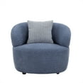 thumbnail image 5 of Accent Chair, Boucle Fabric Sofa Chair with Arms and A Waist Pillow, Modern Upholstered Barrel Chair for Living Room Bedroom, No Assembly Required, Navy, 5 of 7