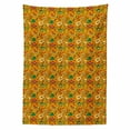 thumbnail image 2 of Mexican Tablecloth, Energetic Colors Cartoon Style Pattern with Folkloric Mexico Elements, Rectangle Satin Table Cover for Dining Room and Kitchen, 60" X 84", Orange and Multicolor, by Ambesonne, 2 of 2