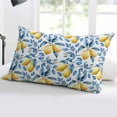 thumbnail image 5 of Lemon Leaf Throw Pillow Cover 20 x 30 Inch Decorative Pillow Cover Yellow Fruit Blue Botanical Plant Summer Lumbar Pillowcase Seasonal Rectangle Cushion Case for Couch Sofa Bed Living Room, 5 of 7