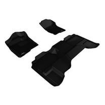 3D MAXpider Custom Fit Kagu Floor Mat (Black) for 2007-2013 GMC Sierra 15 25 35 Extended CAB - 1ST Row 2ND Row