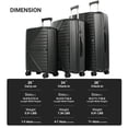 thumbnail image 2 of Smicure Luggage Sets 3 Piece with Spinner Wheel, Hardside Suitcase Set with TSA Lock, Lightweight Travel Luggage for Men and Women, Black, 2 of 8