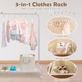 thumbnail image 4 of Wdmiya White Kids Clothing Rack, Baby Clothes Rack for Hanging Clothes with Wheels and Bottom Storage Shelf, Small Toddler Garment Rack Kids Dress Up Storage Rack for Coats, Skirts, Dance, 4 of 7