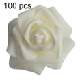 thumbnail image 2 of HEVIRGO 25/50/100Pcs Artificial PE Foam Rose Flowers Head DIY Wedding Home Room Decor(Milk White 100pcs), 2 of 10