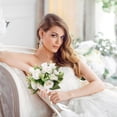 thumbnail image 5 of Wedding Bouquets for Bride Bridesmaid Bouquet Champagne Artificial Roses Flowers for Wedding Valentine's Day Church Home Decoration, 5 of 7