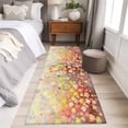 thumbnail image 4 of 2'x6' Rug Runners for Hallways Kitchen, Orange Spring Floral Non Slip Entryway Beside Floor Carpet Runner, Modern Oil Painted Daisy Botanical Washable Laundry Room Bedroom Throw Rugs Mat, 4 of 8