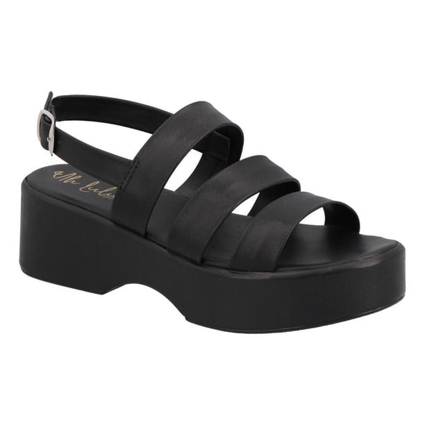 Sandalias Mujer Plataforma Casuales Abiertas Tiras UH LULU by EH! negro 24 UH LULU by EH! PU810