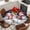 Blue, variant on Christmas Snowman Round Tablecloth, Fitted Table Cover with Elastic for 36"-44" Round Tables, Winter Xmas Snowflakes Cardinal Blue Table Cloth Outdoor Indoor Dinning Party Waterproof Tablecloths