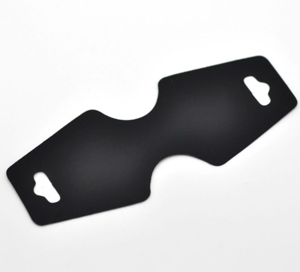 100 Pack Black Gloss Display Hanging Cards For Bracelets & Necklaces – 2.5 X 2.25 Inches