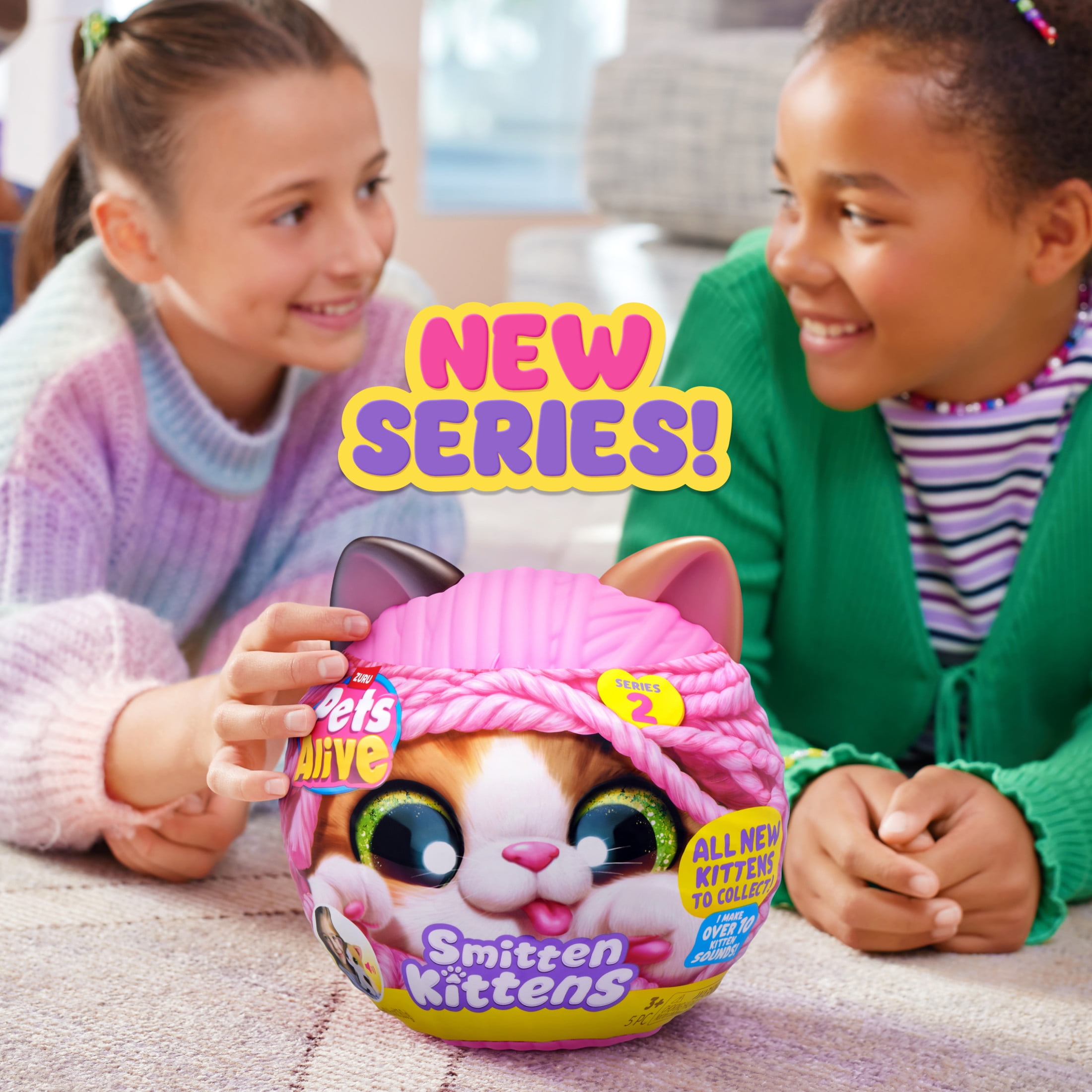 Pets Alive Smitten Kittens Series 2 Cat Interactive Plush Toy, Collectible by ZURU (Colours may vary)