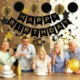thumbnail image 5 of Black & Gold Birthday Party Decorations - Happy Birthday Banner, Honeycomb Ball, Swirls, Circle Dot Garland, Triangle Flags ,Happy Birthday Party Decorations for Women Men Boys Girls, 5 of 7