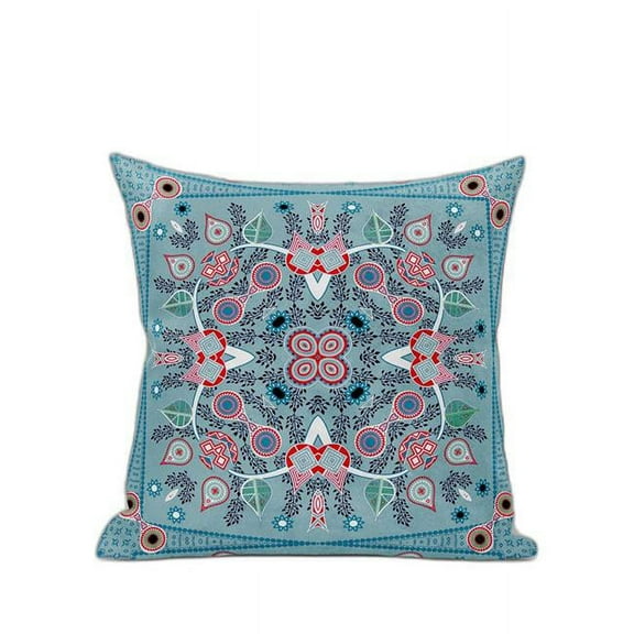 HomeRoots 482062 5 x 26 x 26 in. Muted Red Blown Seam Floral Indoor & Outdoor Throw Pillow