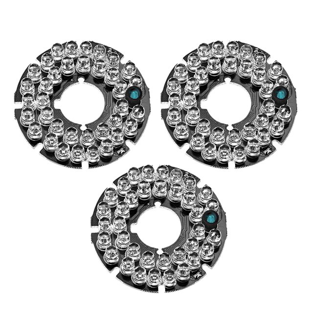 Placa iluminadora IR de 36 LEDs 850nm de 30 grados para cámaras de seguridad CCTV 3pcs - Blanca