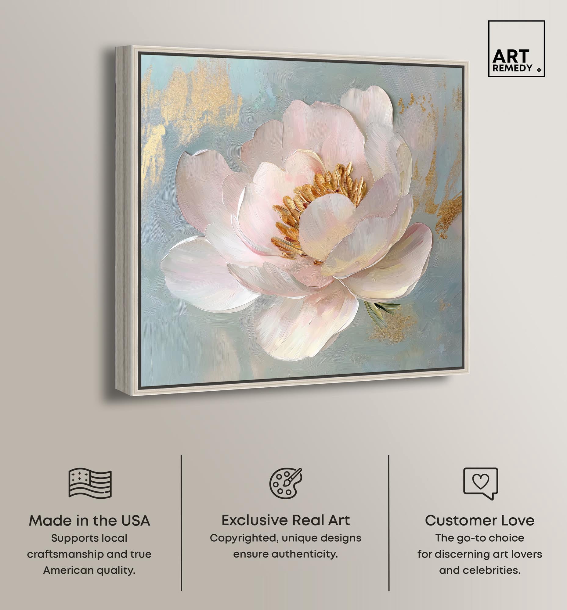 Whispers of a Golden Dawn Canvas Flower Art by Art Remedy, Silver Frame, 16" x 16"