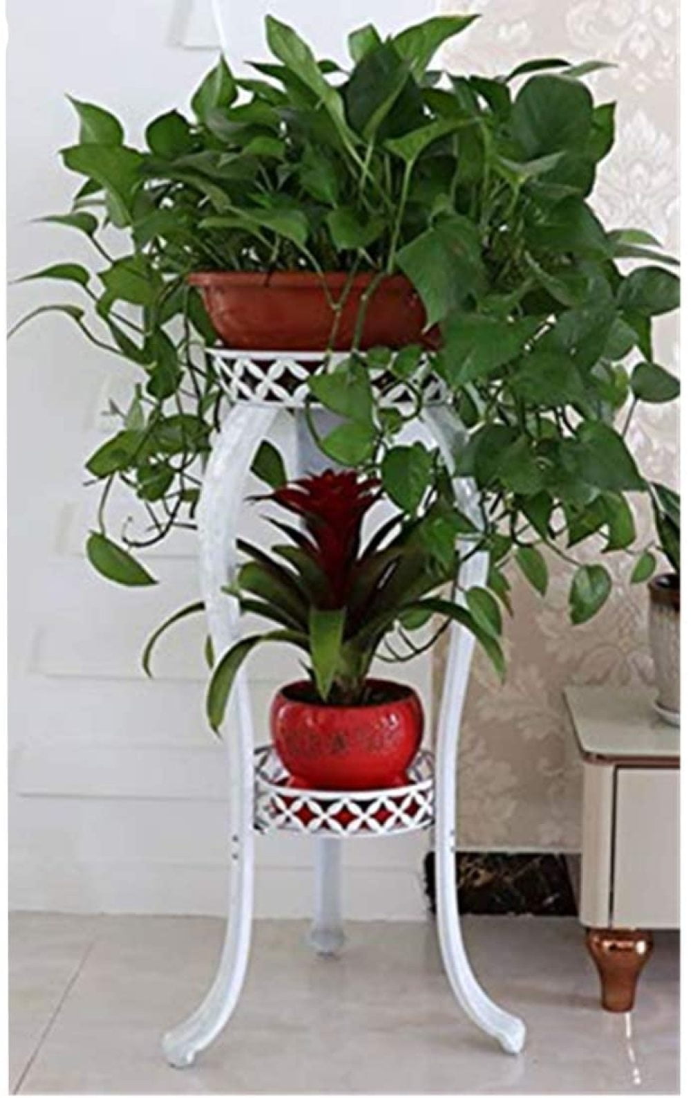 "MilcTabe 32 Inch 2Tier Plant Stand Planter Rack Metal Flower Pots