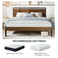 thumbnail image 5 of Amolife King Size Bed Frame, Heavy Duty Metal Platform Bed with Wooden Headboard & Footboard, Walnut, 5 of 9