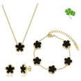 thumbnail image 1 of Conjunto Joyas Trébol Elegante Collar Pendientes Pulsera Xtellar negro, 1 of 3