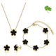 thumbnail image 1 of Conjunto Joyas Trébol Elegante Collar Pendientes Pulsera Xtellar negro, 1 of 3