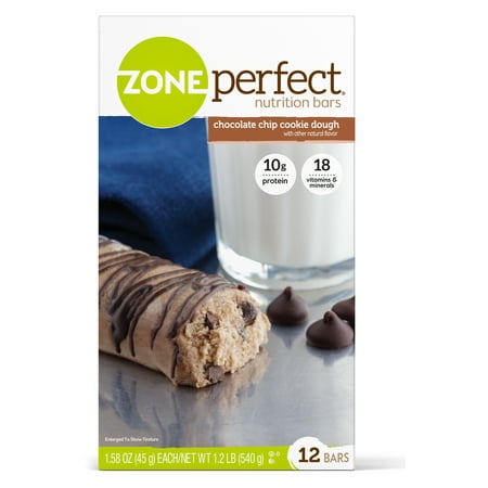 ZonePerfect Nutrition Snack Bar, Chocolate Chip Cookie Dough, 10g Protein, 12