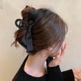 thumbnail image 3 of Large Black Bow Satin Hair Clips for Women - Soft Ribbon Barrettes - Glossy Accessories for Thin and Thick Curly Hair - 2-Piece Set, 3 of 6