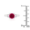 thumbnail image 3 of Precious Stars Silvertone Red Round Cubic Zirconia Triplet Ring, 3 of 4