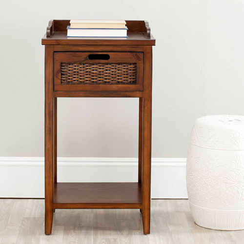Safavieh Evan Side Table, Dark Walnut