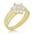 thumbnail image 6 of AVORA 10K Yellow Gold Simulated Diamond CZ Flower Fashion Ring  - Size 7, 6 of 6