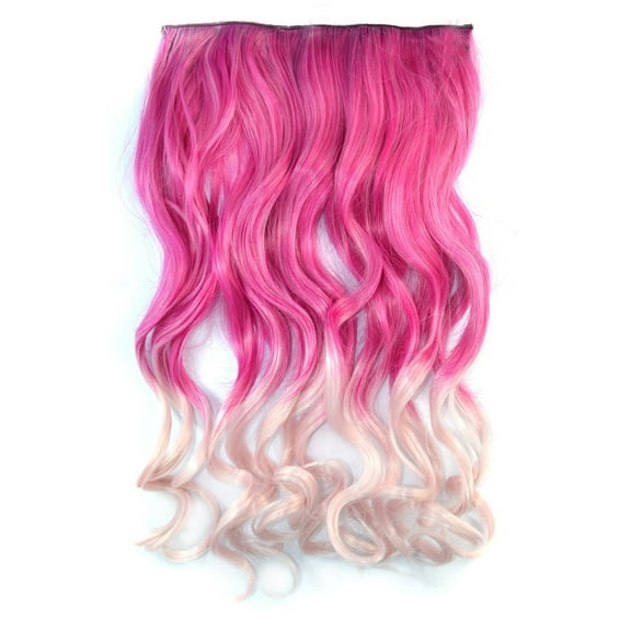 Kiplyki Clip Hair Wig Female Hair Extension Piece Color Gradient Five Clip Wig Piece Big Wave Long Curly Hair