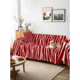 thumbnail image 3 of Red Striped Couch Cover for 2 Cushion Couch, Classic Minimalist Waves Lines Pattern Washable Love Seat Sofa Covers Slipcover, Throw Sofa Covers for Pets, Furniture Protector 71"x102", 3 of 9