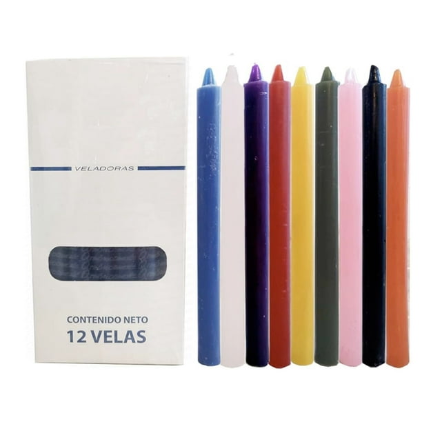 Velas Largas Parafina de 26cm Caja Con 12 piezas