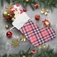 thumbnail image 6 of Coolnut 1 Pack Christmas Stockings 17.7 Inches Red Black Tartan Pattern Large Size Xmas Cable Stocking Gifts & Decorations for Family Holiday Xmas Party, 6 of 6